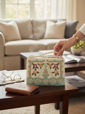 Vintage Saks Fifth Avenue Beaded Mini Tote From The Folio Collection